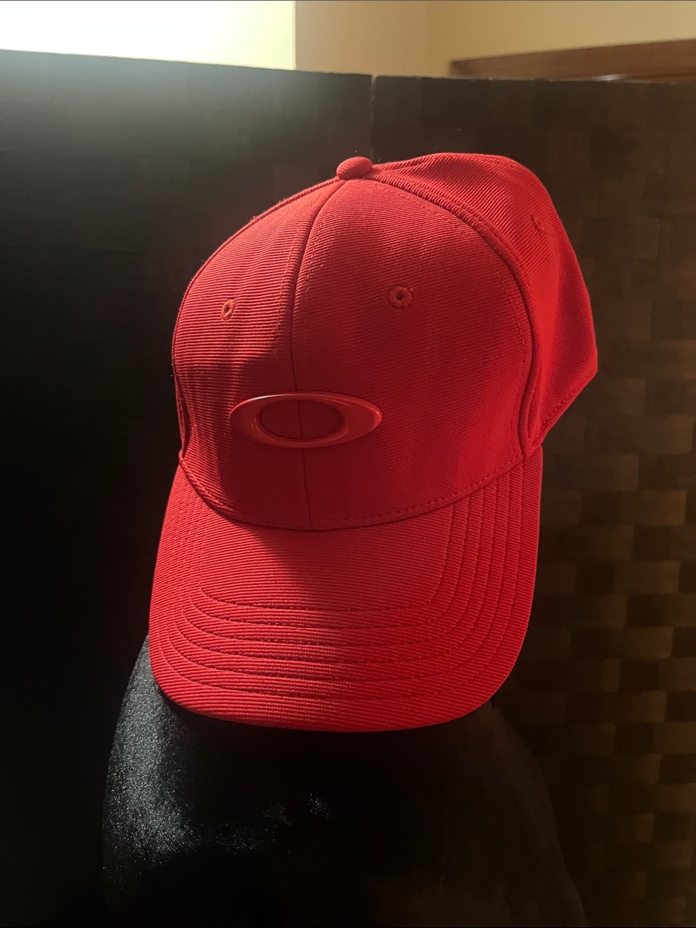 Oakley Bright Red Structured Cap with Logo